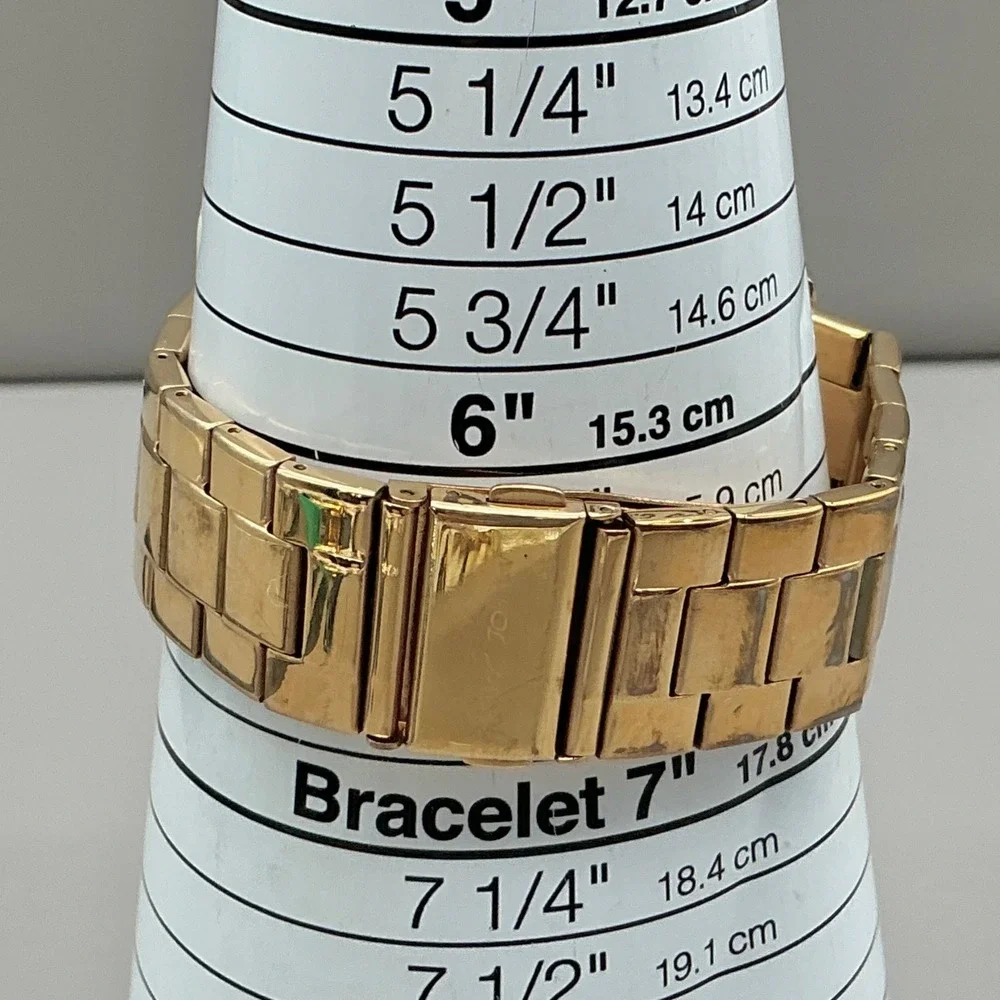 Betsey Johnson Watch Women Gold Tone Crystal Heart Dial Link Band NEW BATTERY